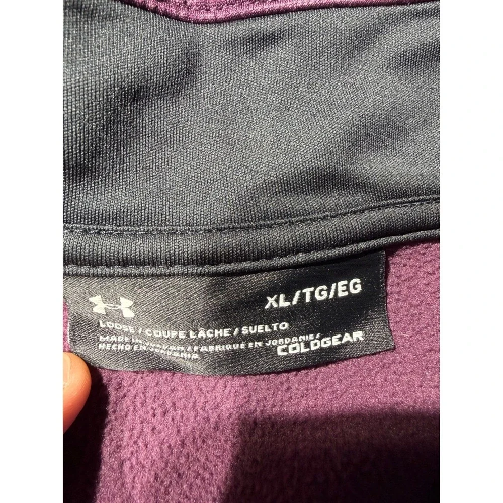 Under Armour ColdGear Mens XL Purple Heather Quarter Zip Pullover 1320745